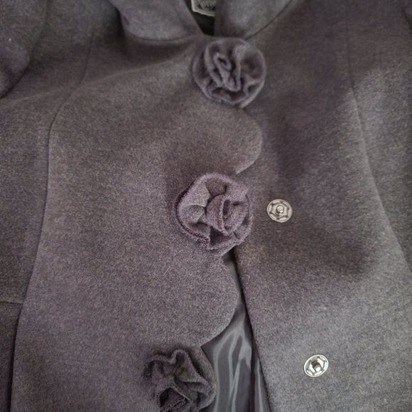 Rothschild Rosette Gray Hooded Coat Sz Large (14) - Picture 2 of 4